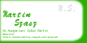 martin szasz business card